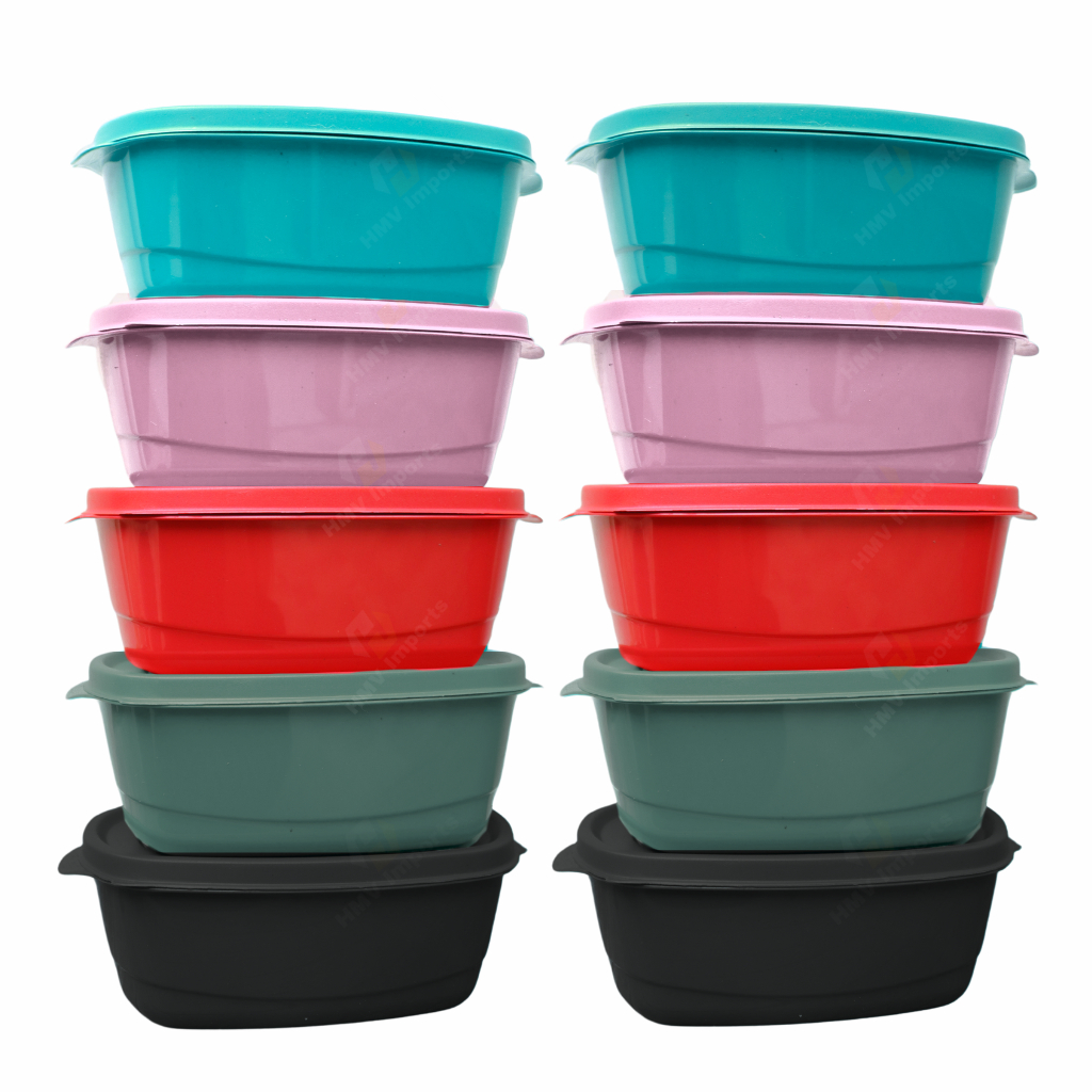 Kit 10 ou 6 Potes Plásticos 400ml Hermeticos BPA Free Organizador de Alimentos Freezer Microondas