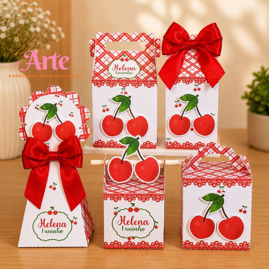 Caixinhas Personalizadas Cerejinha lembrancinhas aniversario