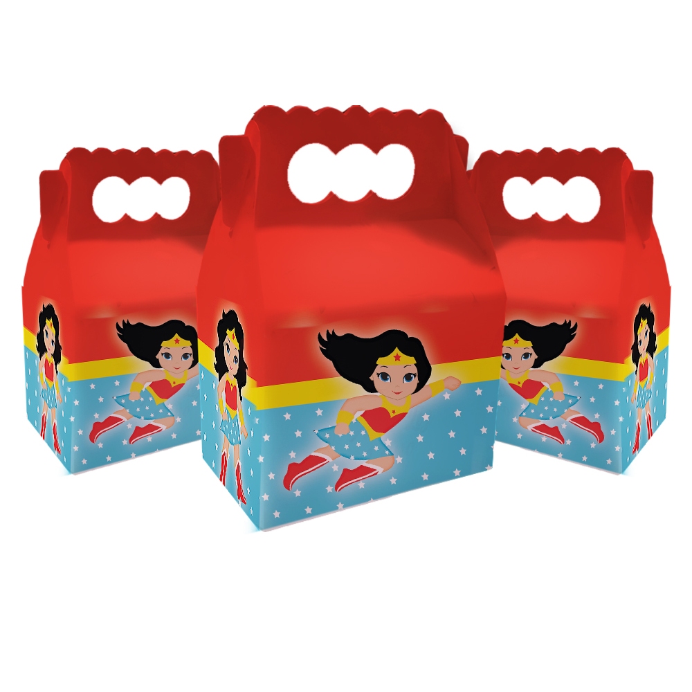 10,20,30 Caixinhas Maleta Para Aniversário  MULHER MARAVILHA BABY - Maleta De Festa Infantil