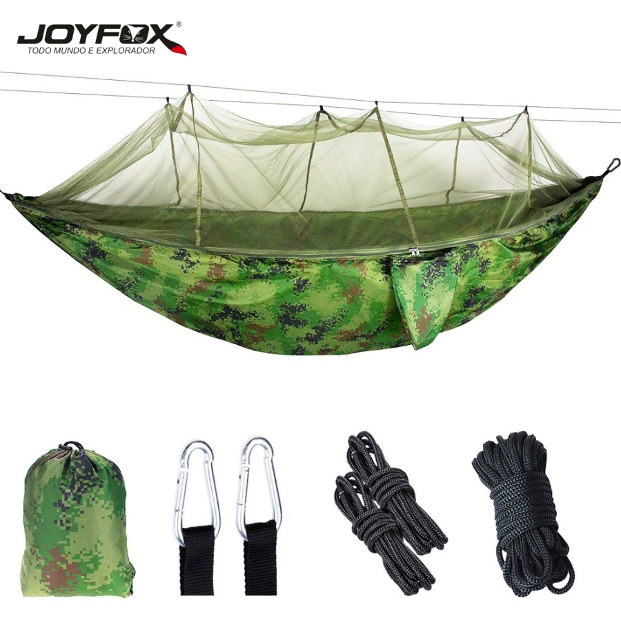 JOYFOX Rede De Dormir Descanso Com Mosquiteiro Camping 300kg Insect Repellent