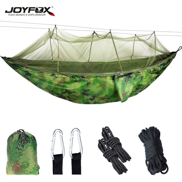 JOYFOX Rede De Dormir Descanso Com Mosquiteiro Camping 300kg Insect Repellent