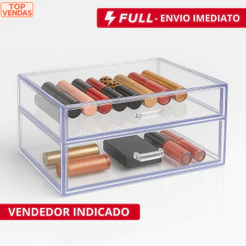 Organizador de Maquiagem Acrílico Porta Algodão Gaveta Organizadora Para Cosméticos