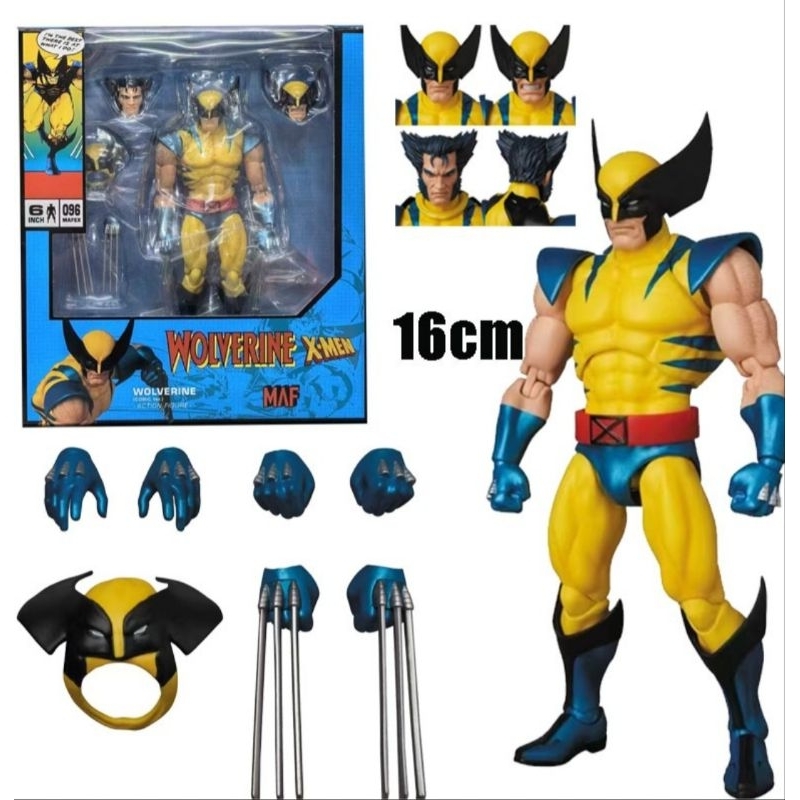 boneco wolverine logan mafex desenho herói xmen marvel dc legends comics x-men deadpool mutante  action figure soldado