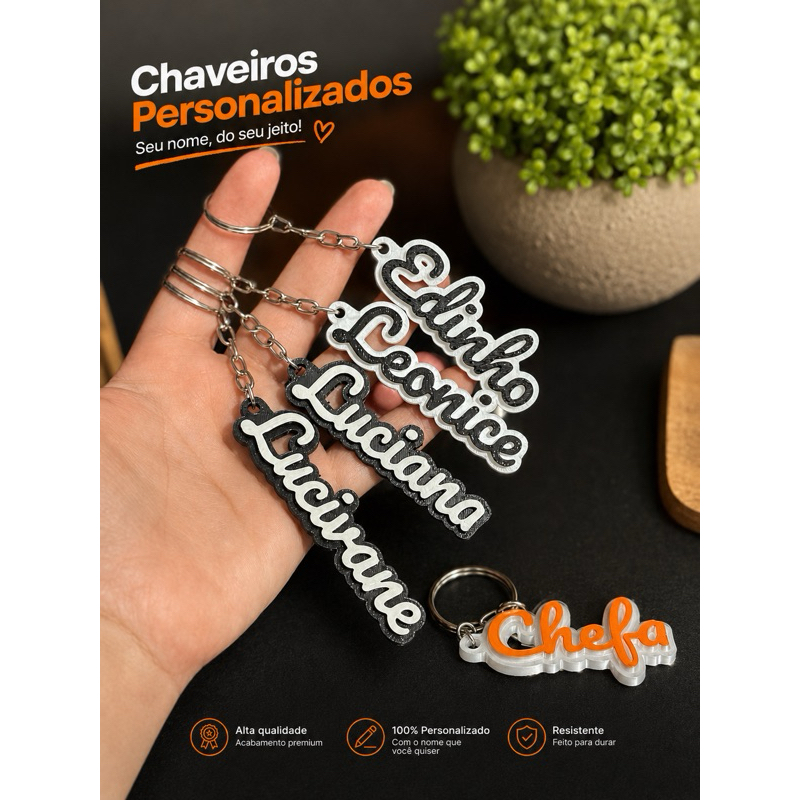 CHAVEIRO PERSONALIZADO COM NOME ENVIO IMEDIATO ACABAMENTO LUXO LEMBRANCINHA ANIVERSARIO MOCHILA CHAVE