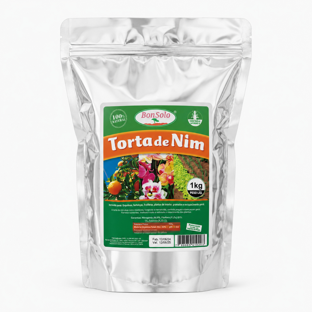 Torta de Nim 1Kg - Controle de Praga e Fertilizante - BonSolo - Orgânico - 100% Natural - Torta de Neem
