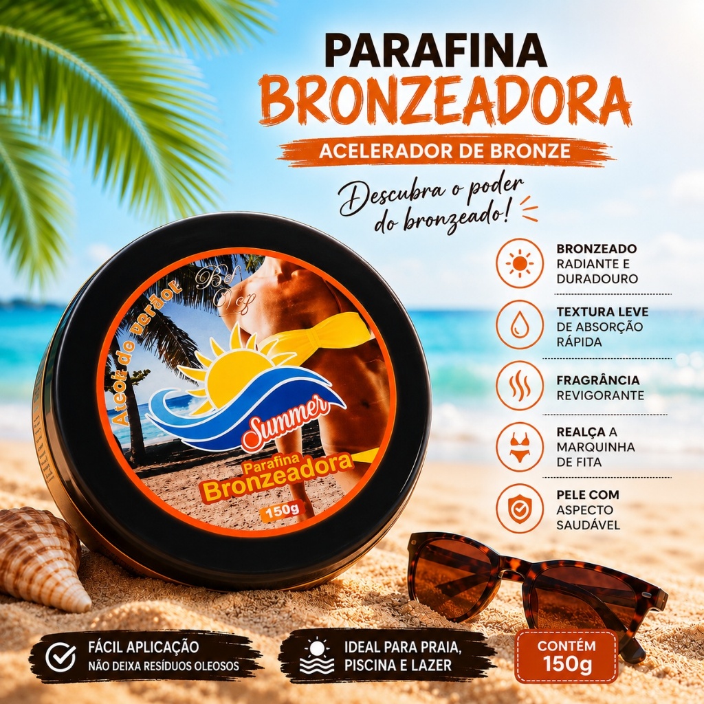Parafina Bronze Bronzeadora De urucum Acelerador Summer 150g