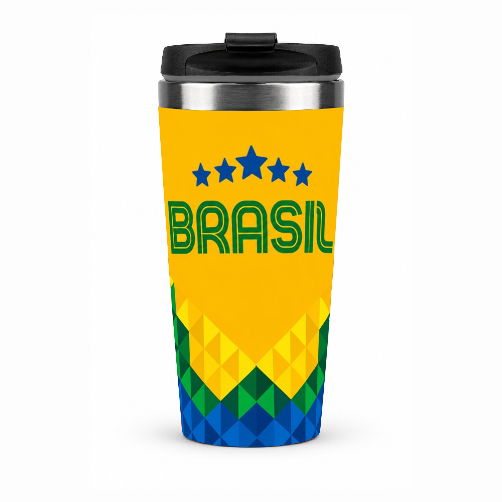 Copo Térmico Seleção Brasileira Copa do Mundo Brasil - Impressão 360º Alta Definição