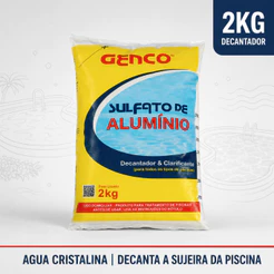 Sulfato de Aluminio Genco 2kg Para Piscina Decanta Sujeira Deixa Água Cristalina Rápido