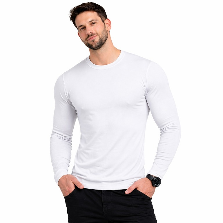 Camiseta Térmica Masculina Manga Longa Peluciada Interior | Proteção ao Frio Inverno