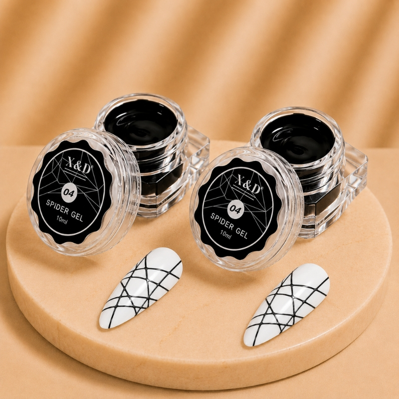 02 Spider Gel Teia De Aranha Preto X&d 10ml.