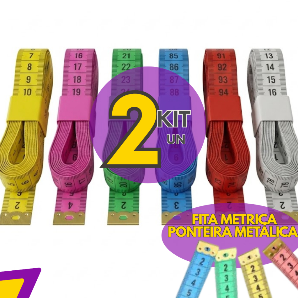 2, 3, 6 ou 1 un - Fita Métrica Academia E Costura 1.5m Costura E Artesanato
