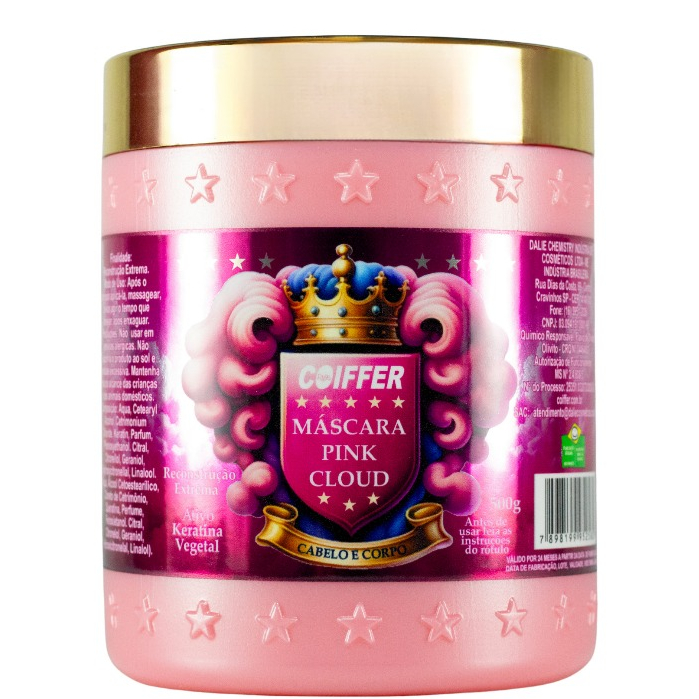 Mascara Capilar Coiffer Pink Cloud 500g | Cabelo e Corpo Queratina Vegetal