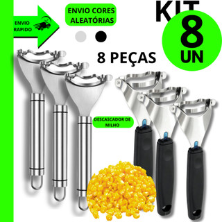 KIT 8/6/4/2/UN Raspador Cortador Debulhador  Milho Verde Aço Inox Rapidez Praticidade Segurança Casa