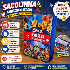 10/15 Sacolinhas Personalizadas Festa (ROBLOX)