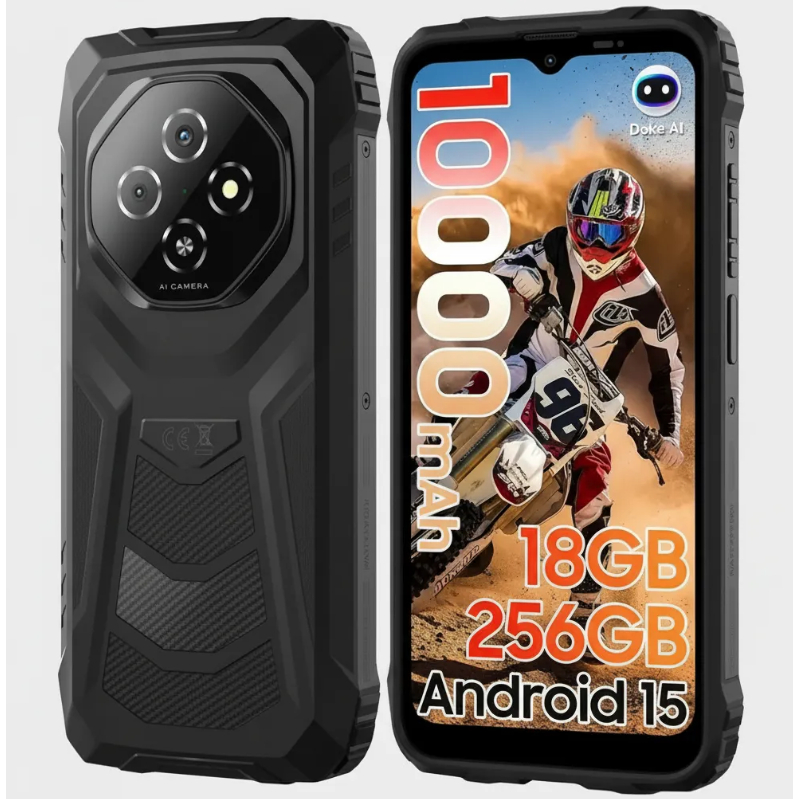 Blackview Fort 1 Smartphone - Bateria 10.000mAh, Tela IPS 6.56 18GB RA 256GB