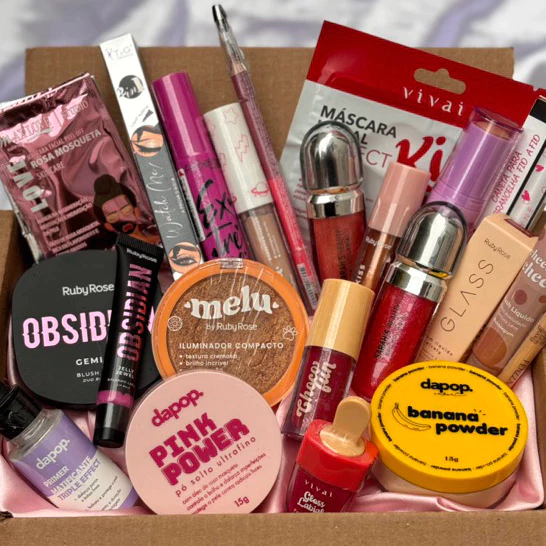Kit 7, 17 ou 25 Itens Maquiagem Completo p/ Presente | Base Batom Gloss Ruby Rose | MÃES/NAMORADOS/ANIVERSARIO/ NATAL