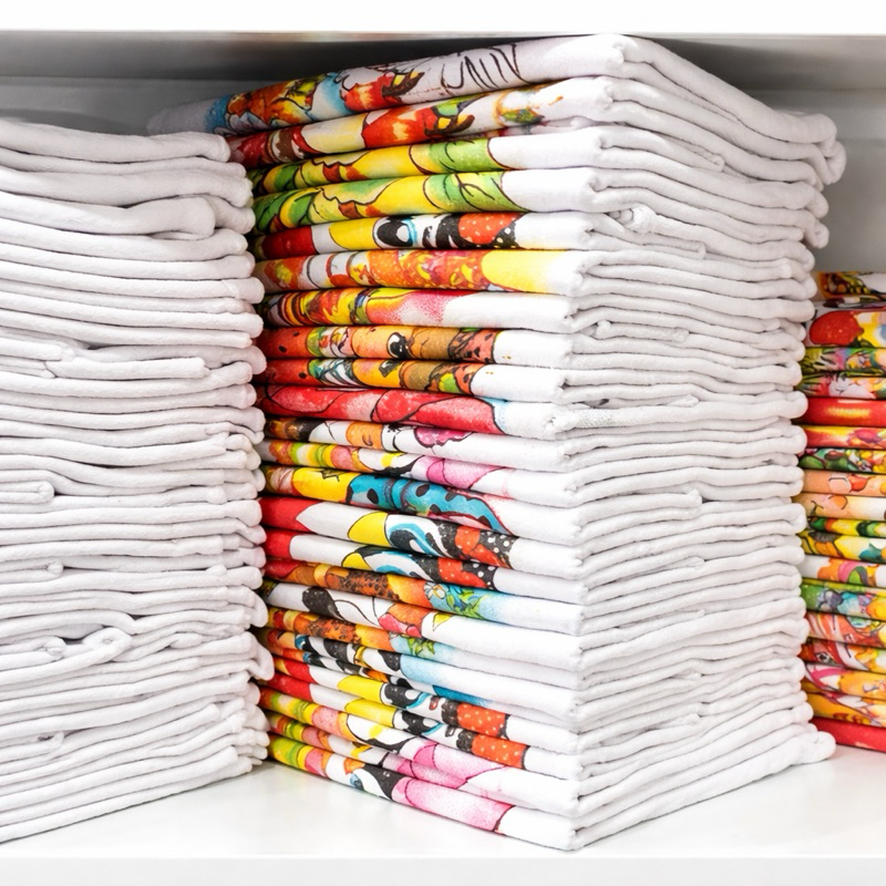 kit 5 Panos De Prato Estampado Com Bainha 100% Algodão Peças Variadas — imagem 2 de 2