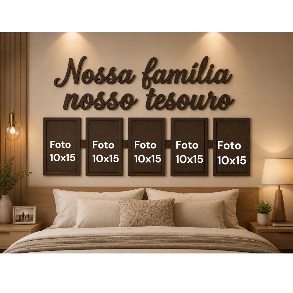 Quadro de Foto MDF Pintado 10x15 Quadro Porta Retrato Parede Decorativo Mdf Foto Família Decoração Abençoado Por Deus