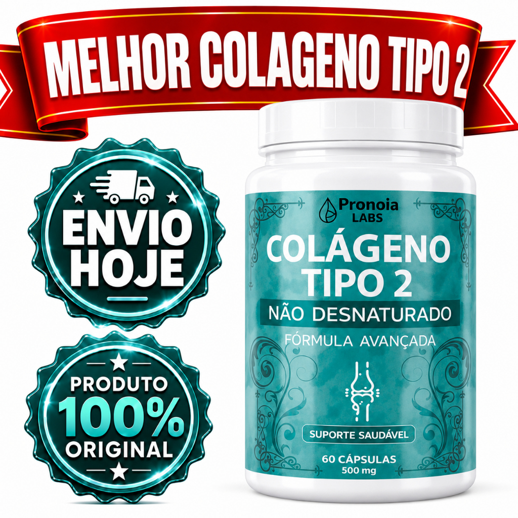 Colágeno Tipo 2 Original MELHOR para Joelho Ossos Cartilagem Articulação - POTE PARA 30 DIAS USO