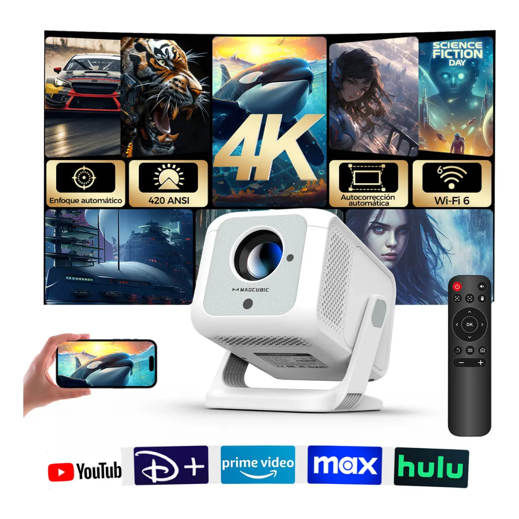 Projetor Portátil Magcubic Hy310x Full Hd 4k 1080p Wifi 420ansi Smart Tv Projector Com Controle Remoto,foco Automático