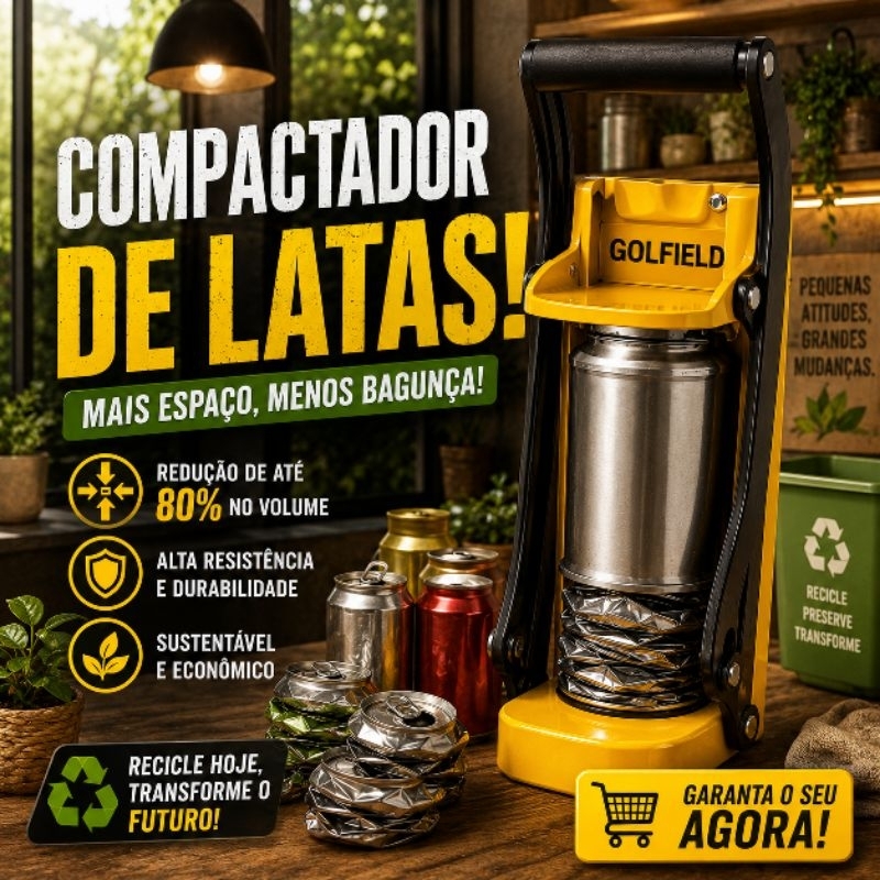 Triturador de latas de cerveja de latão com abridor de garrafas