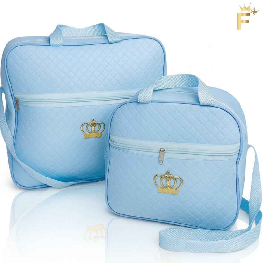 Kit 2 Bolsa Maternidade Bebe Varias Cores Menino e Menina Mala Com Zíper Impermeável