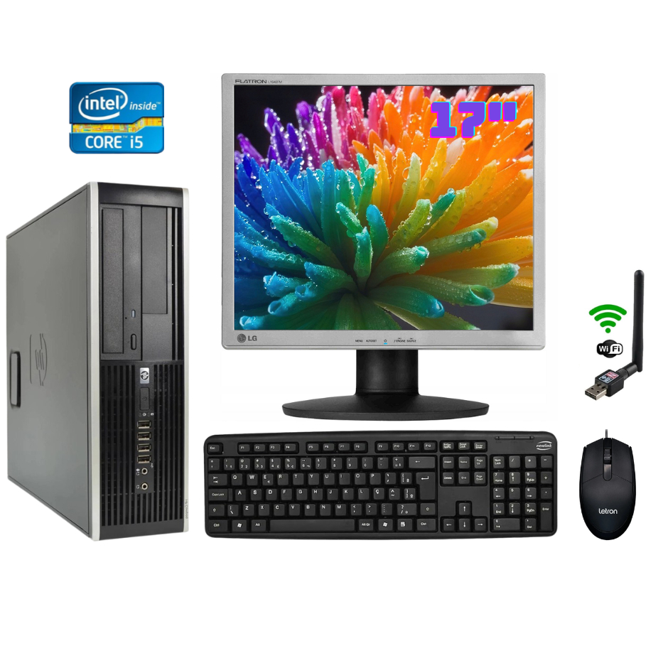 Computador Hp Core i5 Intel 8gb ddr3 500gb hd Tela17 Teclado Mouse Wifi Completo