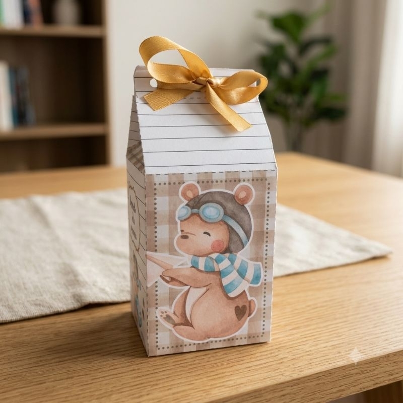 Caixa Milk  vários temas,festa infantil safari chá revelação cerejinha,pegue e monte ,