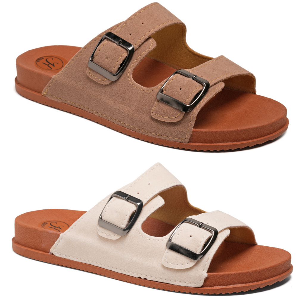 Kit 2 Pares Sandália Papete Birken Feminina Estiloso Elegante Fivela Ajustável Acessível 34 Ao 40