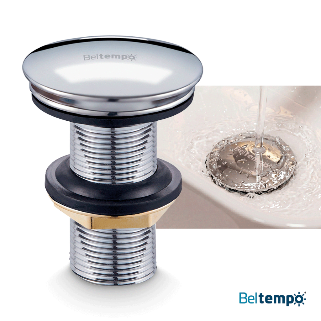 Válvula Click 7/8 Ralo Para Cuba Pia Banheiro Inox Prestige Beltempo