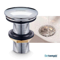 Válvula Click 7/8 Ralo Para Cuba Pia Banheiro Inox Prestige Beltempo
