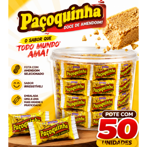 Amendupã Paçoca Paçoquinha Rolha Atacado Com 50, 25 ou 10 unidades Doces Juninos Festas