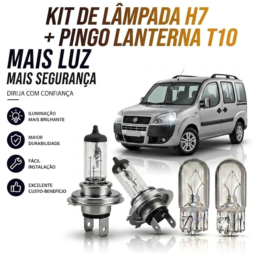 Lampada farol BAIXO + LANTERNA DOBLO 2001 ATÉ 2016