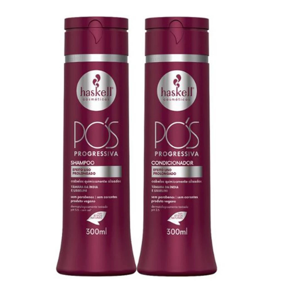 Kit Shampoo e Condicionador Alinhador Pós Progressiva Haskell 300ml