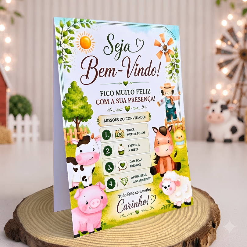 Fazenda Fazendinha Plaquinha de Mesa | Centro de Mesa |Plaquinha de Agradecimento Lembrancinha Personalizados Festa