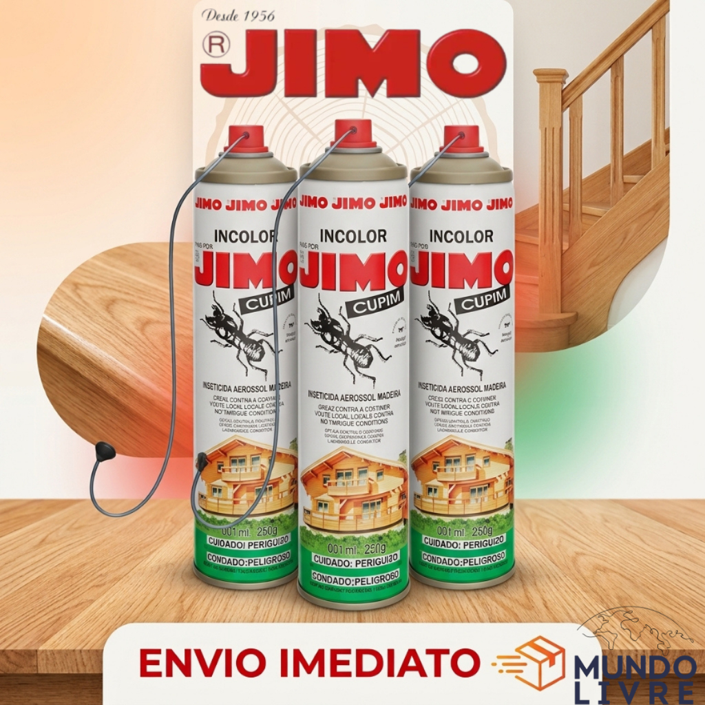 Jimo Cupim Spray Aerosol 400ml - Mata Cupim e Formigas - Com Agulha Aplicadora