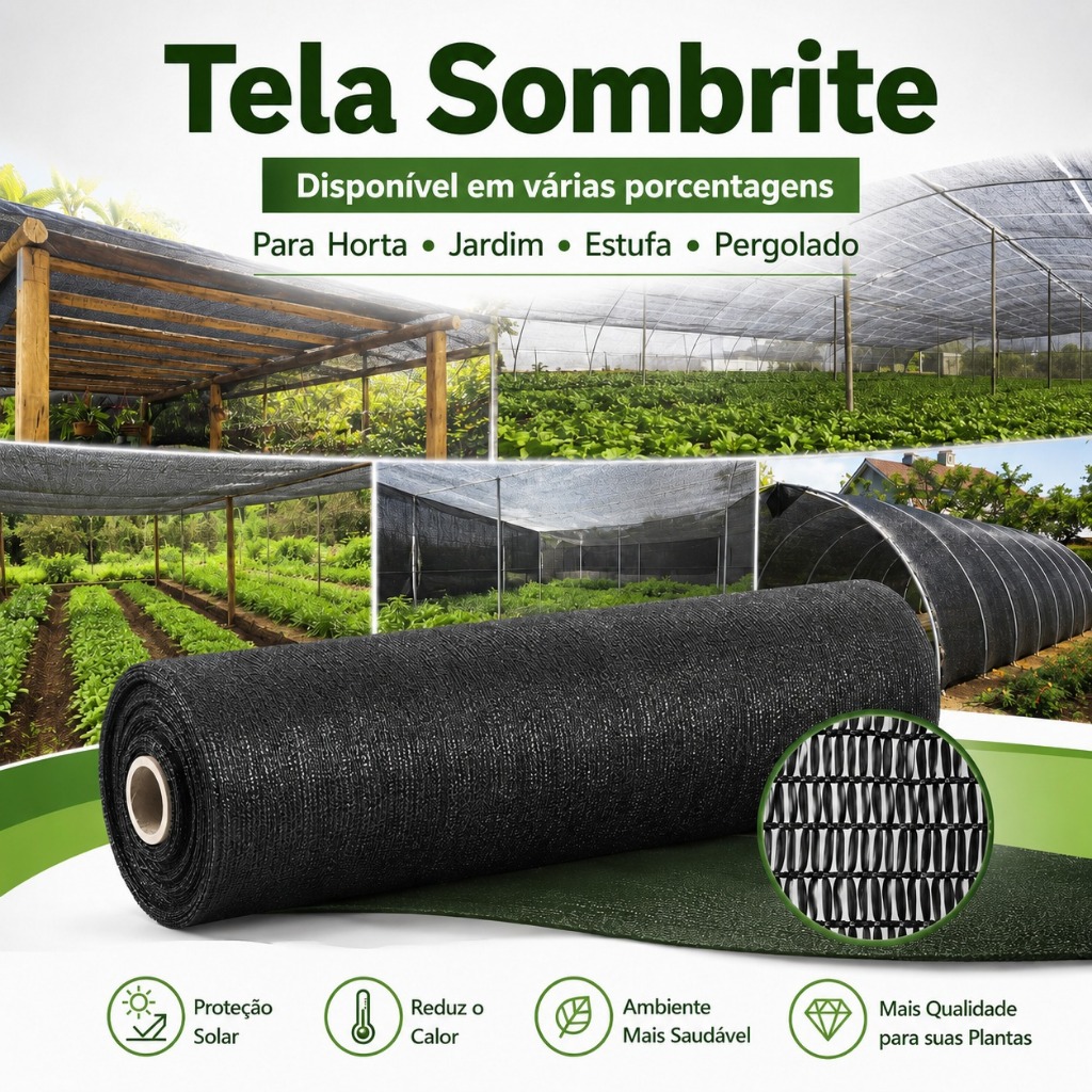 Tela Sombrite 30% 4m Largura Por Metro Para Horta Jardim Estufa Viveiro