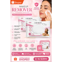 KIT COM 2 UNIDADES - LENĂOS DEMAQUILANTES LADY BLESS QLB | - REMOVE MAQUIAGEM - LIMPEZA FACIAL