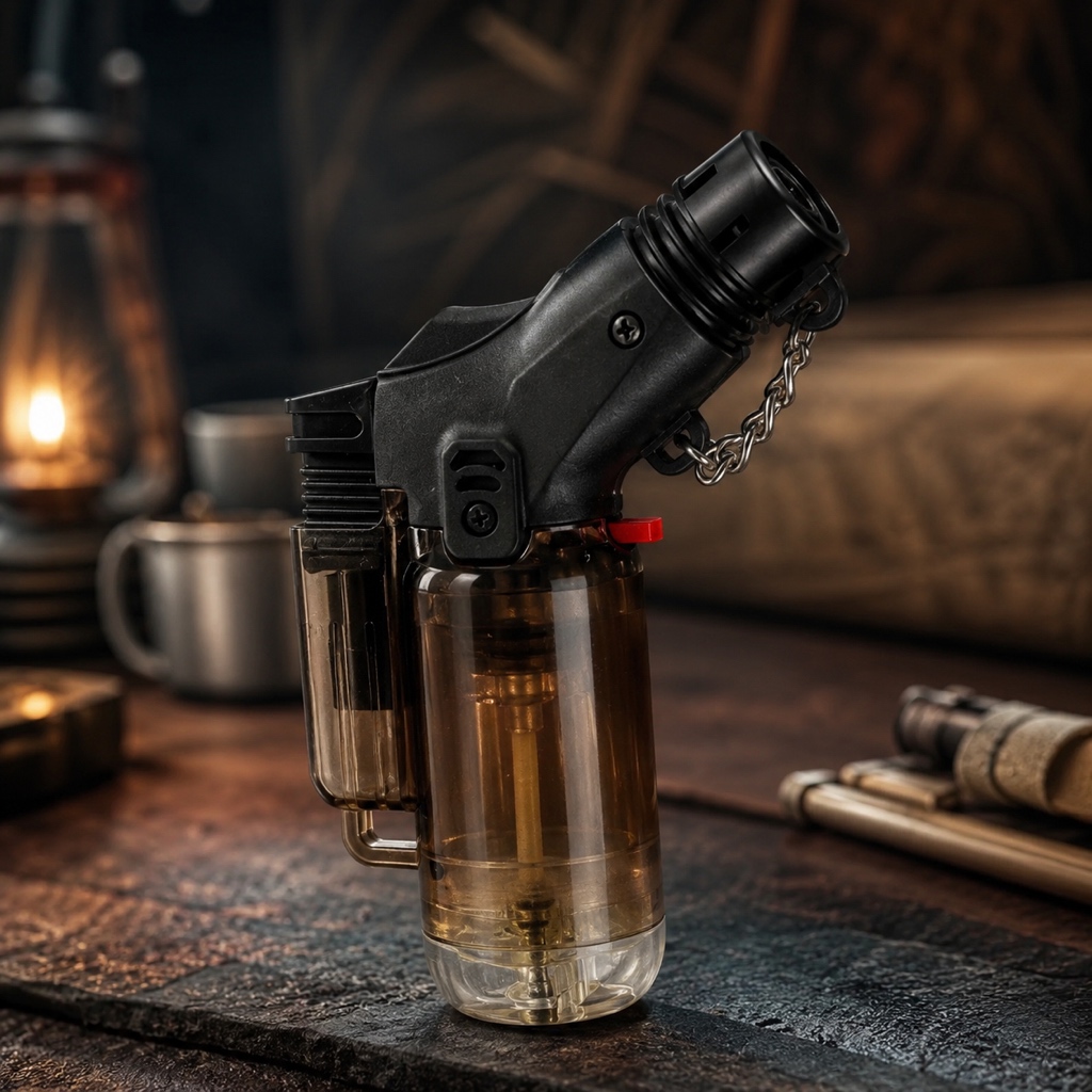 Mini Maçarico Portátil Recarregável Gás Butano Chama 1300 Graus Trava Camping Reparo Artesanato DIY