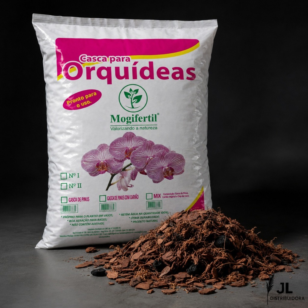 Mix Substrato Para Orquídeas Casca De Pinus Carvão Chip De Coco Suculenta Aeração Drenagem Até 40L