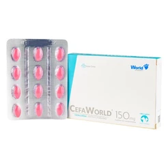 Cefaworld Cefalexina 150 mg Cães e Gatos - Cartela 12 Comp.