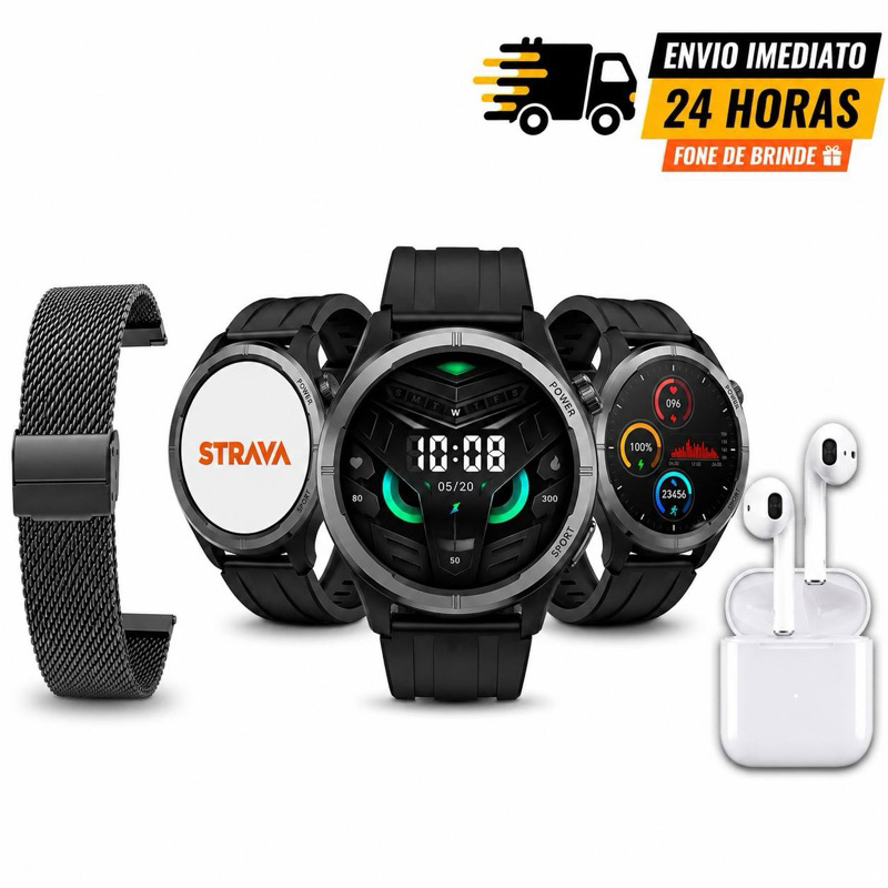 Smartwatch Xiaomi Haylou Solar Neo A prova d agua Com Fone de ouvido Tws I12 sem