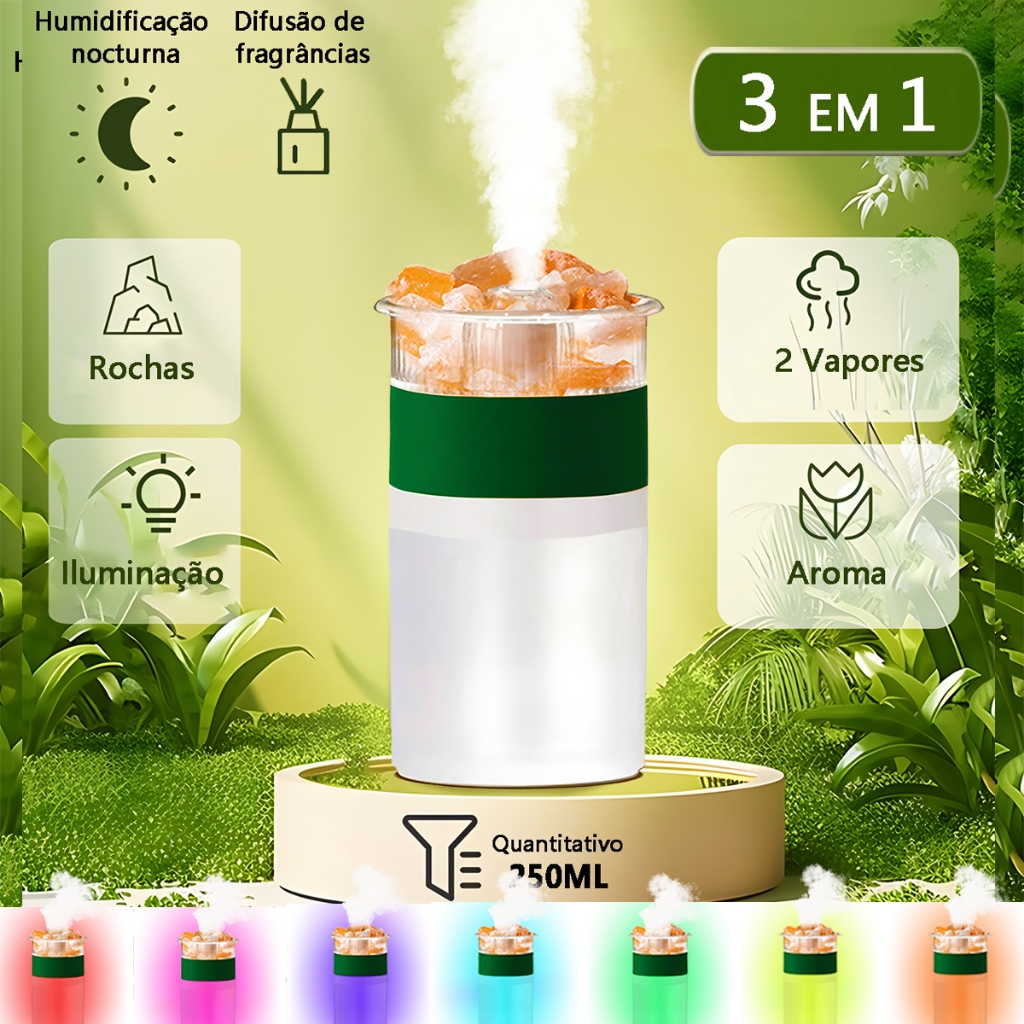 Difusor Aromatizador Umidificador 250Ml Alimentado Por Usb De Ar Para Quarto Humidificador