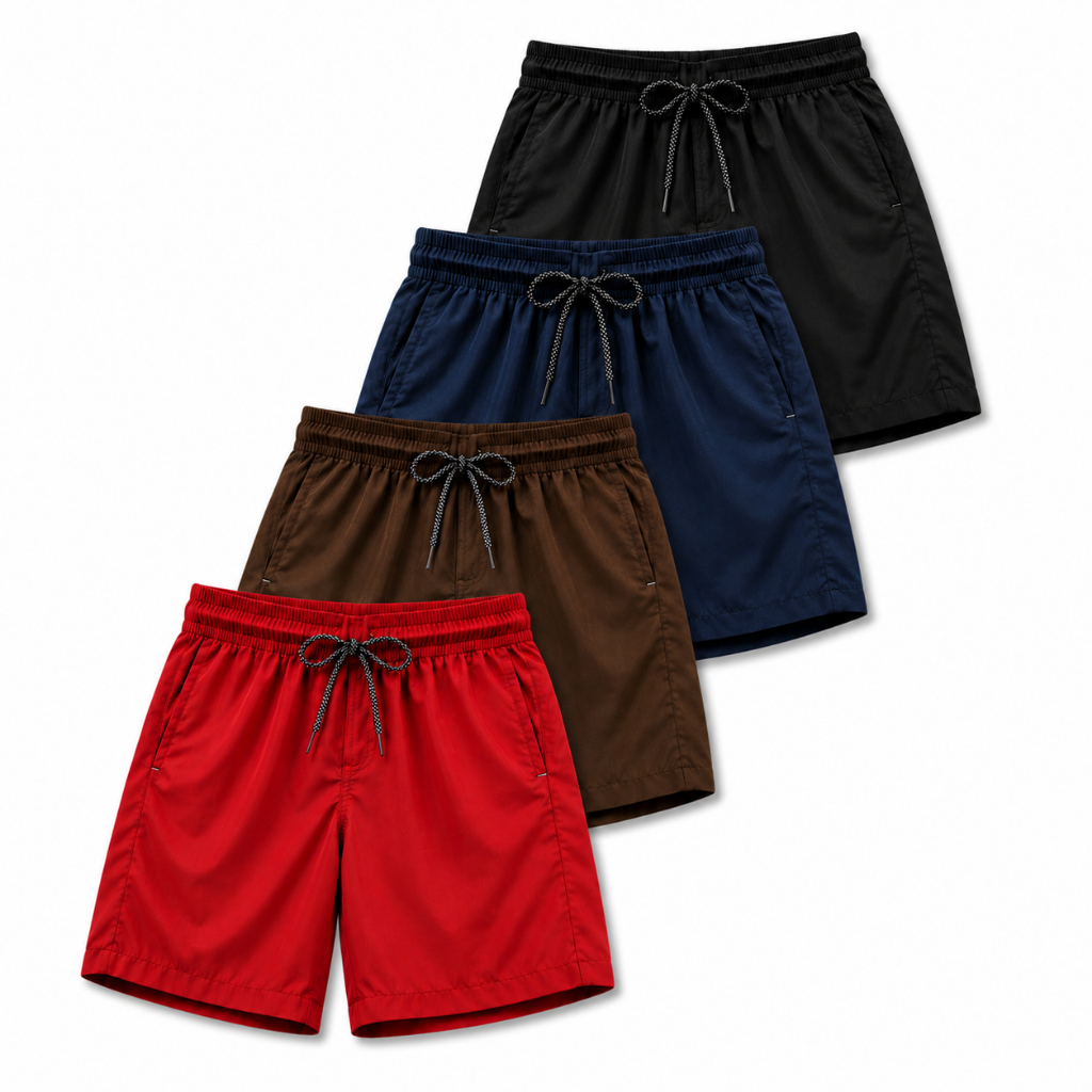Bermuda Masculina Básica Tactel Elastano Mauricinho Casual com Bolso Secagem Rápida - Kit 2 a 5 Peças