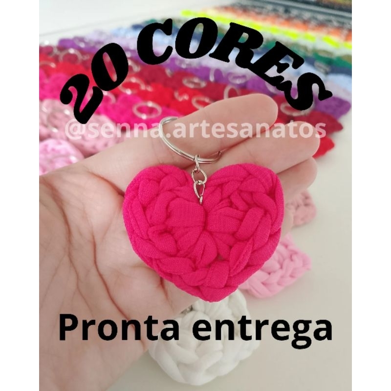 Kit de 10 Chaveiros de Coração de Crochê / PROTA ENTREGA