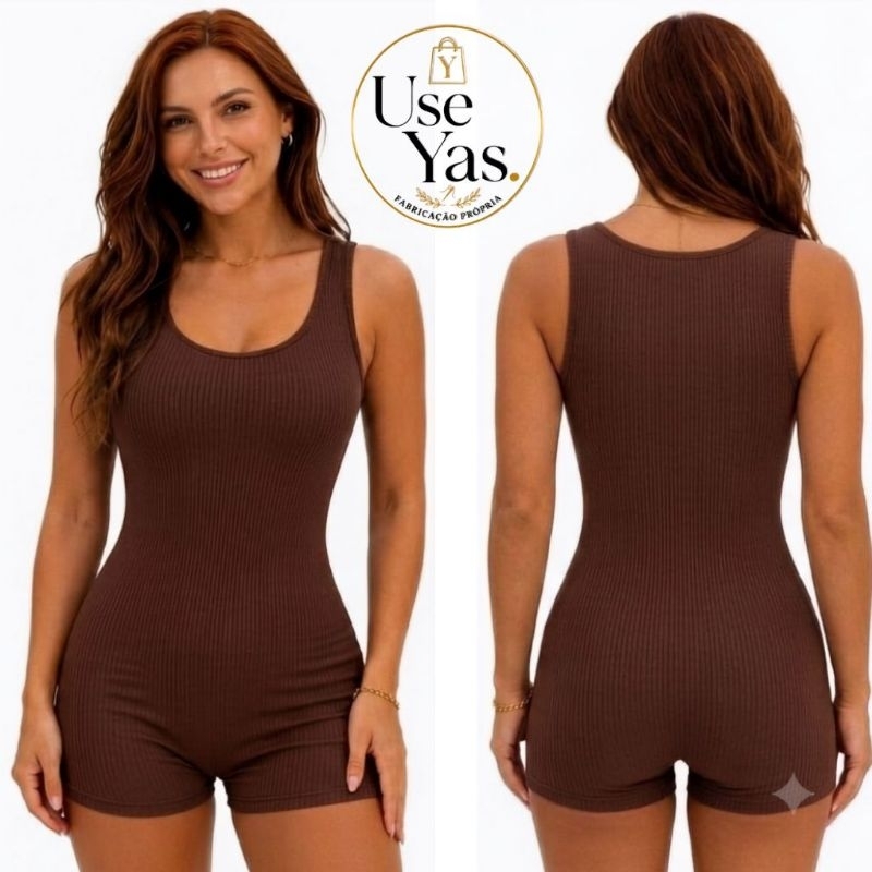 Macaquinho Feminino fitness Academia Tecido Canelado Premium Fitness Zero Transparência Modela bem o corpo