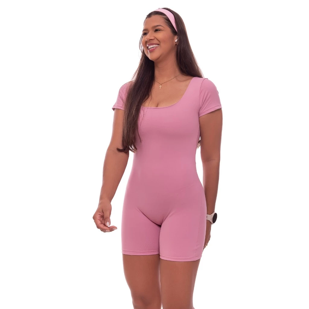 MACAQUINHO DE ACADEMIA FITNESS POLIAMIDA PREMIUM ZERO TRANSPARENCIA COM MANGAS — imagem 1