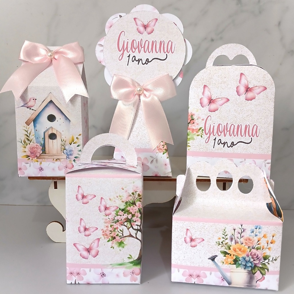 Kit Personalizados Jardim Encantado PEGUE E MONTE- Lembrancinha Kit Festa - Kit Caixa - Aniversário