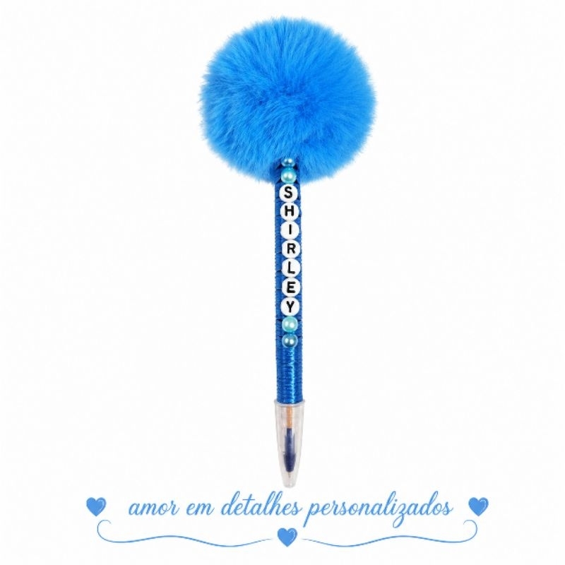 Detalhes do Caneta Personalizada Pompom com nome Presente Criativo delicado