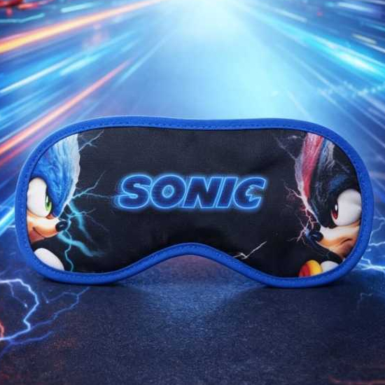 Almofada de Pescoço e Tapa Olho Confortável Gamer Azul Kit Viagem Descanso Presente